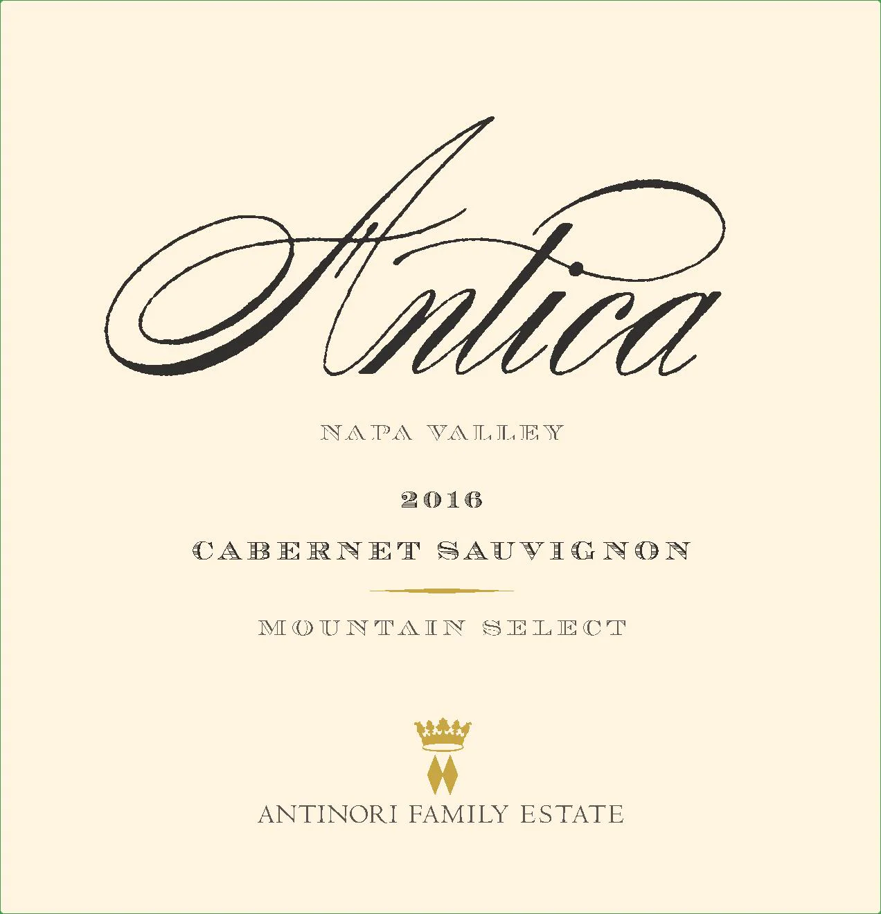 Antica Cabernet Sauvignon 'Mountain Select', Napa Valley