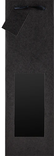 Black Kraft Window Wine Bag - Image 2