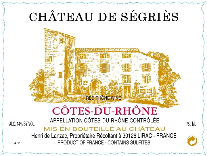 CHATEAU DE SEGRIES COTES DU RHONE - Image 2