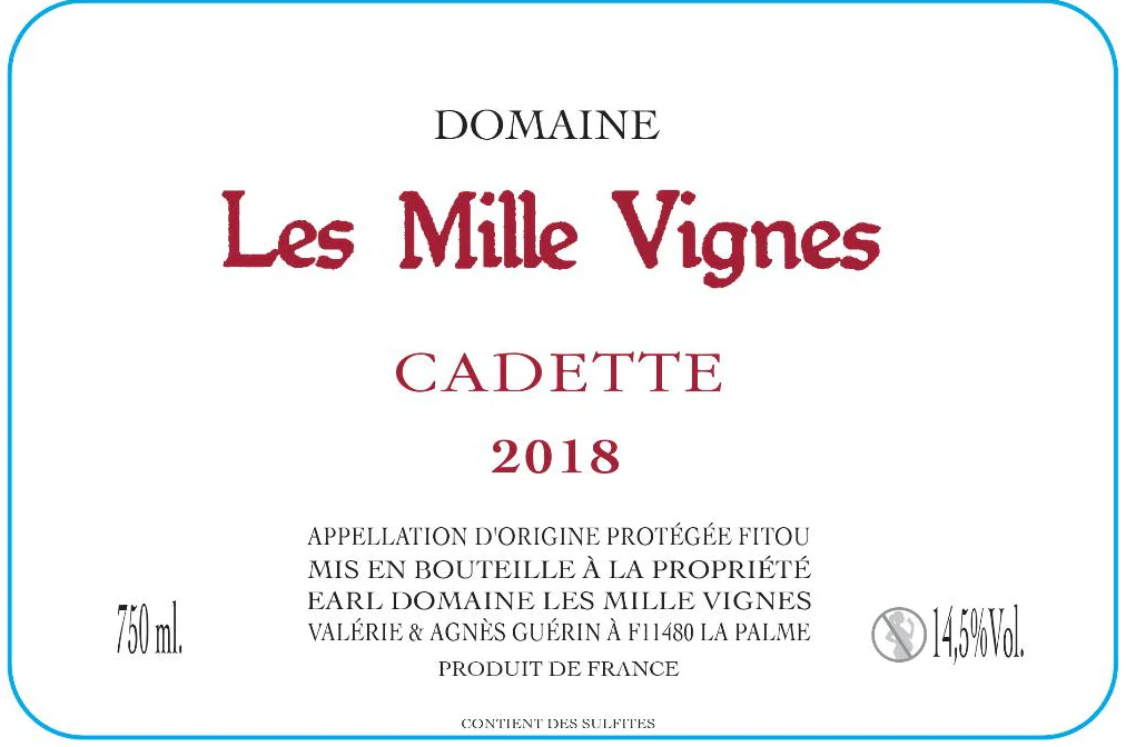 Domaine les Mille Vignes Fitou Cadette CADET - Image 2