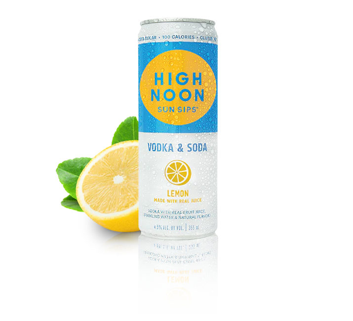 High Noon Lemon Hard Seltzer 355ml Can (Pack of 4)