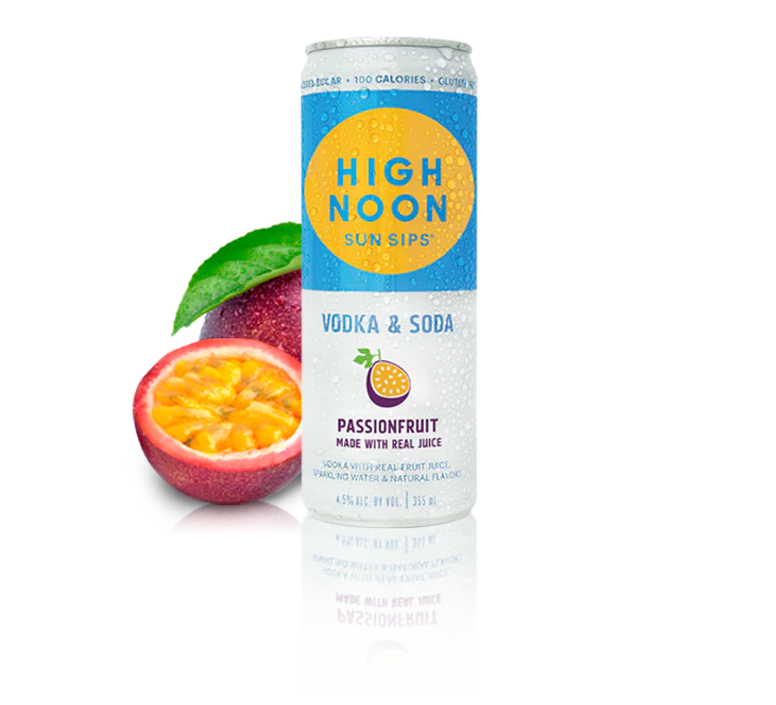 High Noon Passion Fruit Hard Seltzer 355ml Can (Pack of 4)