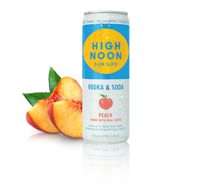 High Noon Peach Hard Seltzer 355ml Can (Pack of 4)