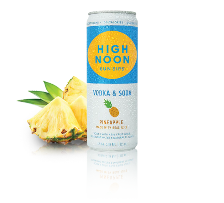 High Noon Pineapple Hard Seltzer 355ml Can (Pack of 4)