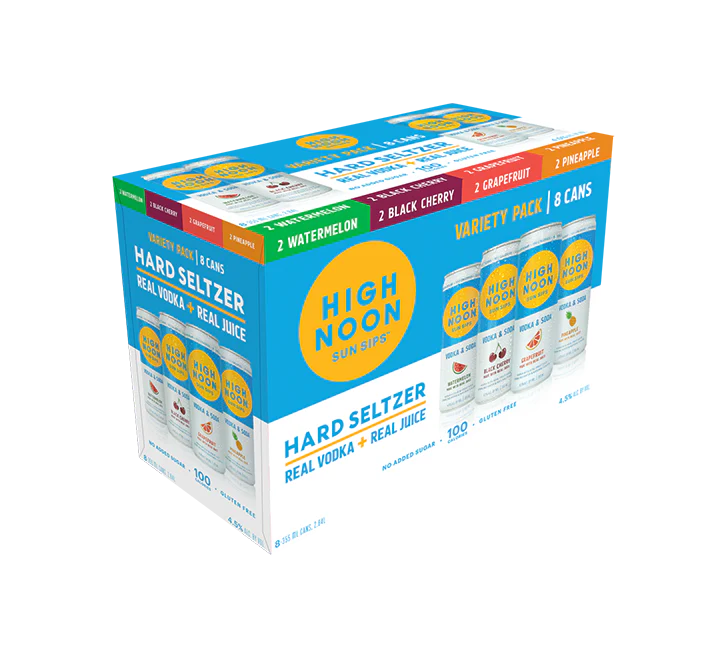 High Noon Seltzer Variety Pack 355ml Can (Pack of 8)