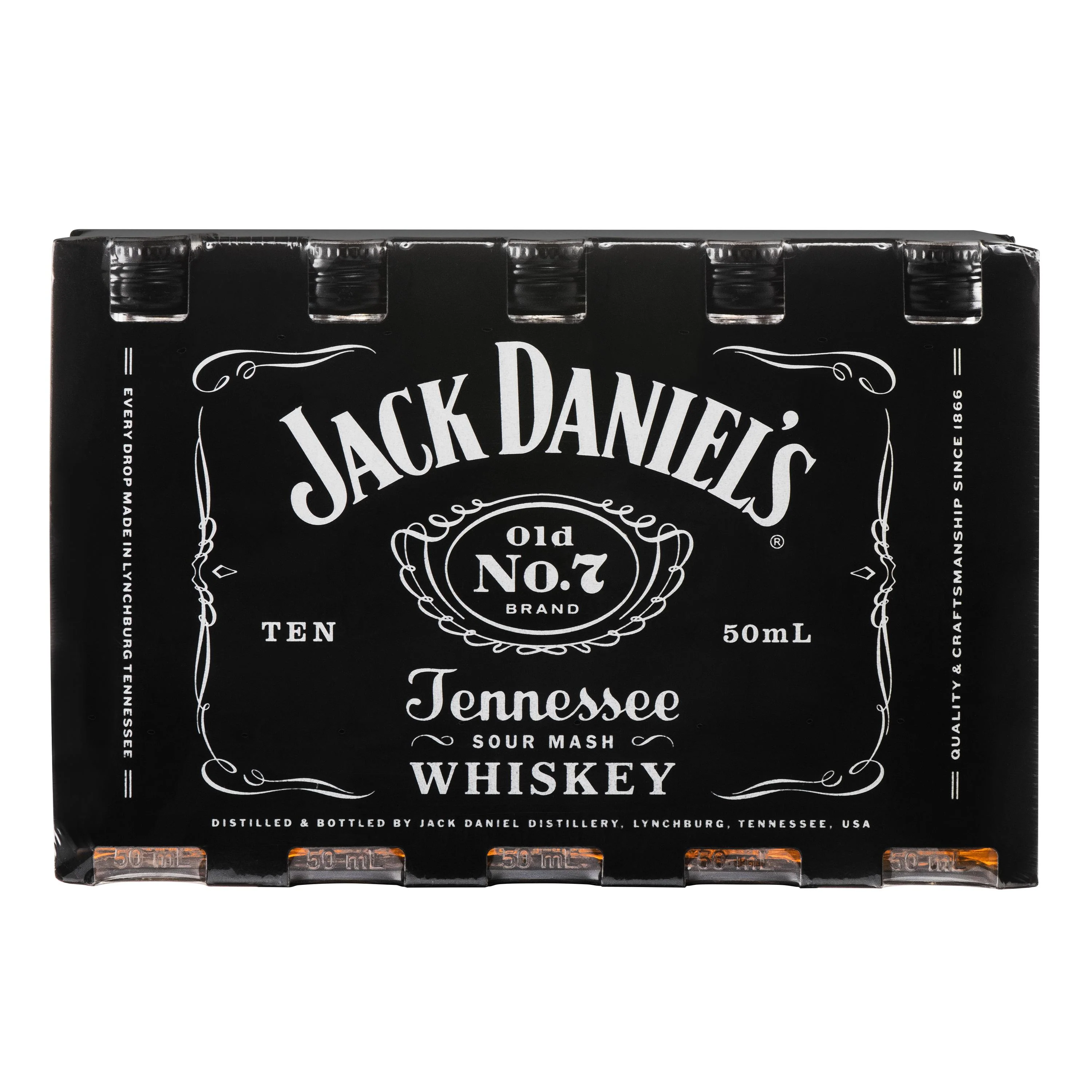 J DANIELS OLD 7 BLACK 50ML SLEEVE (10 BOTTLES) - Image 3