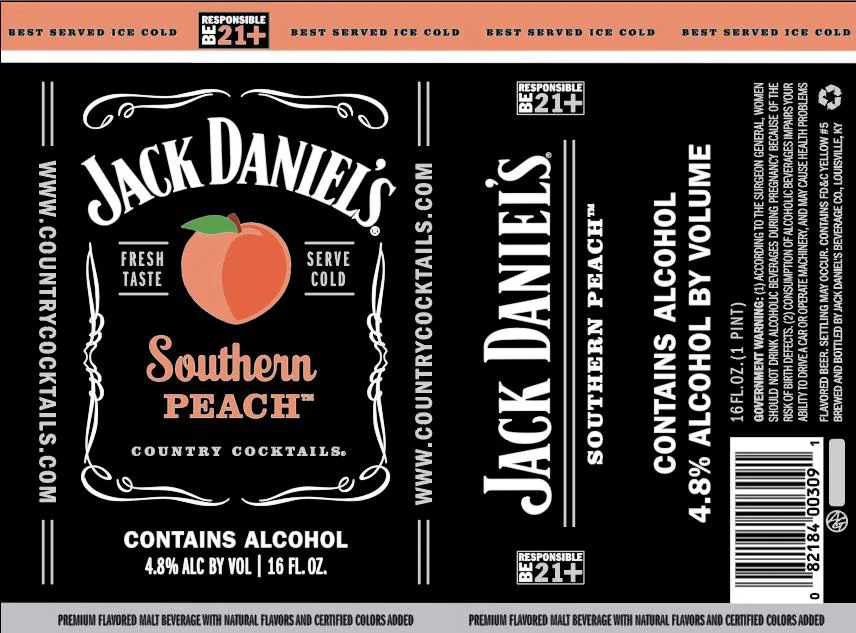 Jack Daniels Country Cocktails Southern Peach 16oz Can - Image 2