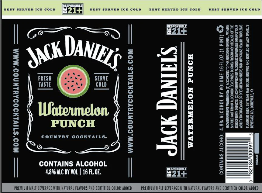 Jack Daniel's Country Cocktails Watermelon Punch 16oz Can - Image 2