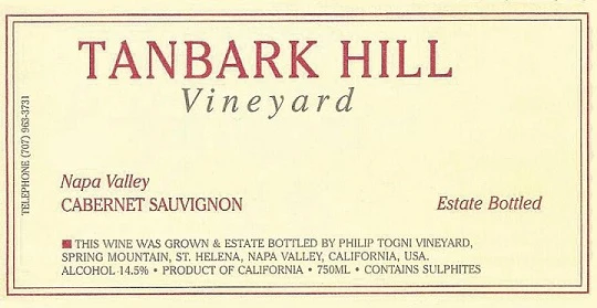 Philip Togni Tanbark Hill Cabernet Sauvignon - Image 2
