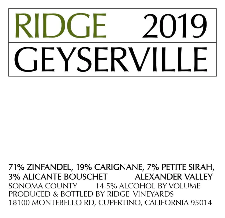 Ridge 'Geyserville', Alexander Valley - Image 2