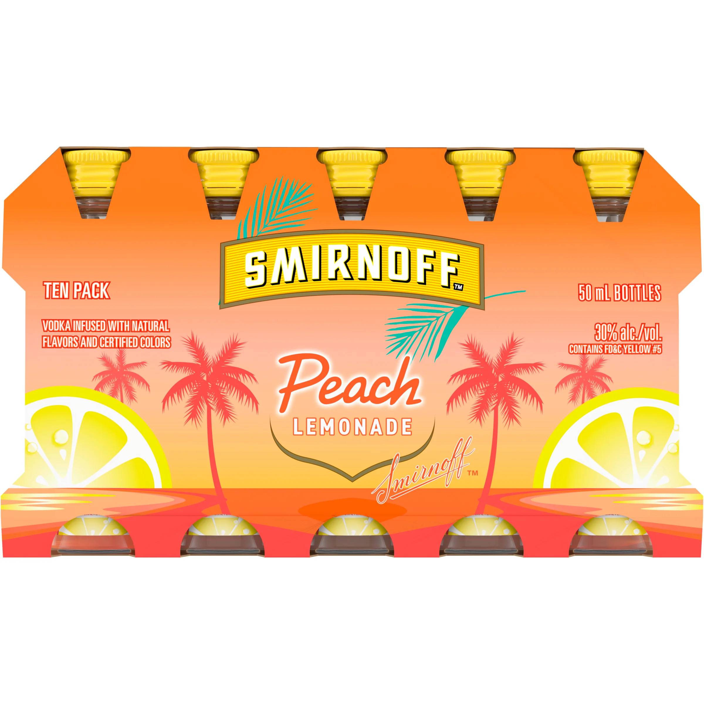 SMIRNOFF PEACH LEMONADE PL 50ML SLEEVE (10 BOTTLES) - Image 2