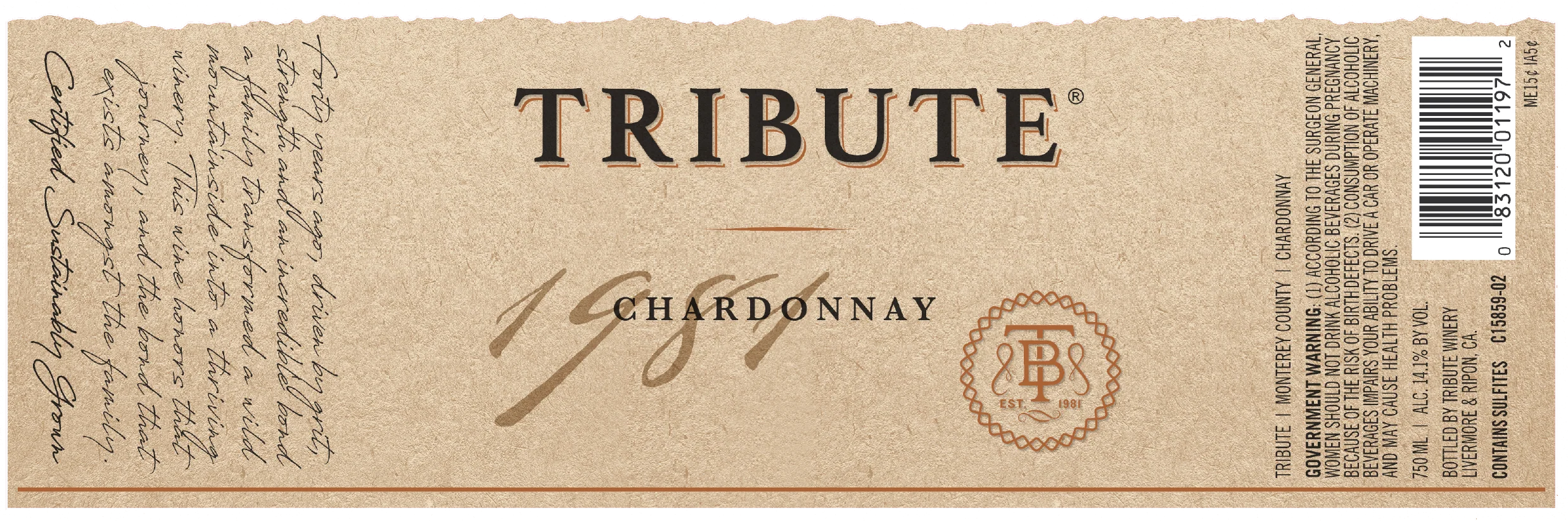 Tribute Chardonnay, Monterey County - Image 2