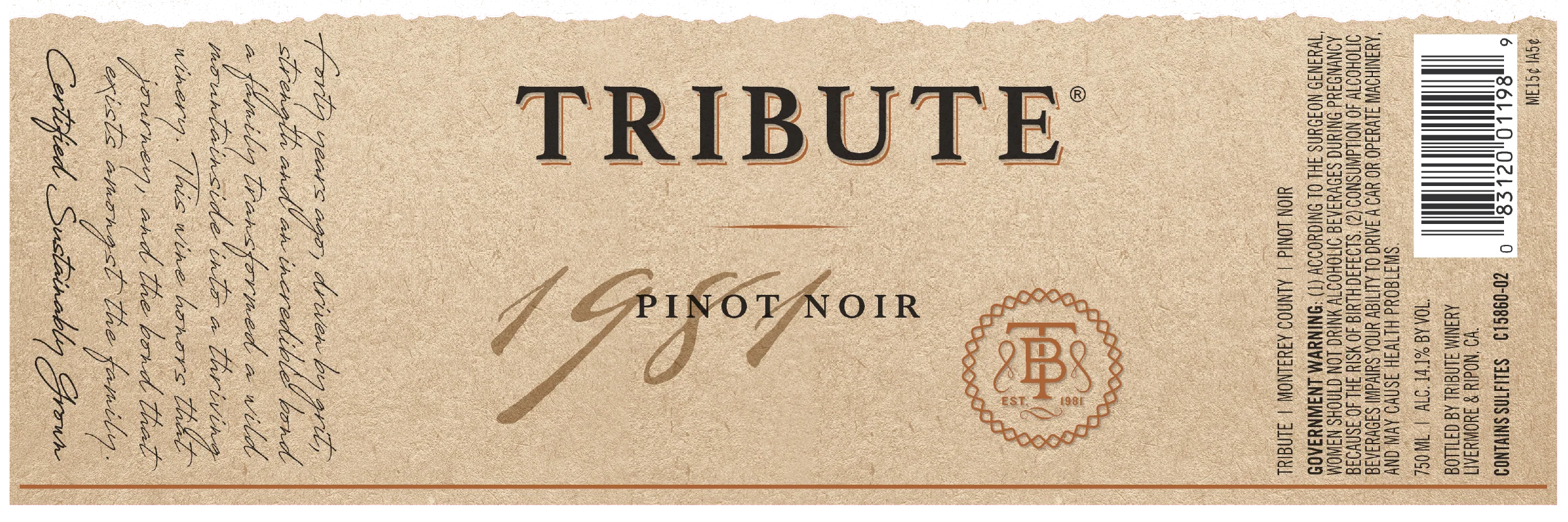 Tribute Pinot Noir, Monterey County - Image 2